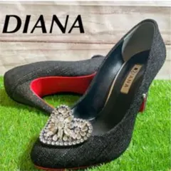 【希少・高級】ダイアナ DIANA レッドソール パンプス ハイヒール ビジュー