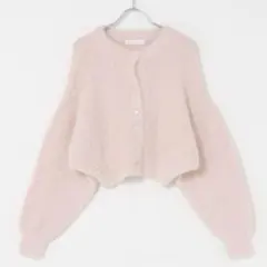 ラメシャギークロップドカーディガン　ピンク　新品
