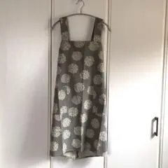 【現品限り】ハンドメイド　エプロン　大人　バッククロス　コットンリネン　かぶり型