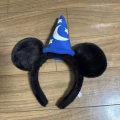 ミッキー型カチューシャ 魔法使いの帽子付き