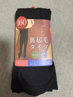 裏起毛タイツ 160デニール M-L ブラック