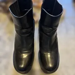 ブラック レザー サイドゴアブーツ⭐︎38サイズホシ24㎝相当