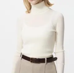 メリノリブタートルネックセーター　ユニクロ　L