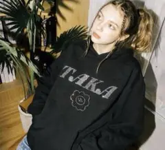 TAKA Original rhinestone logo hoodie