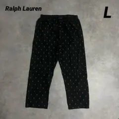 Polo by Ralph LaurenワイドスリープパンツLブラック総柄ポニー