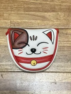 ゴルフヘッドカバー パターカバー マレット用 マグネット式 招き猫