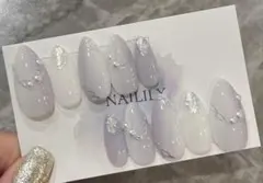 ネイルチップ ニュアンス キラキラ ガーリー 韓国