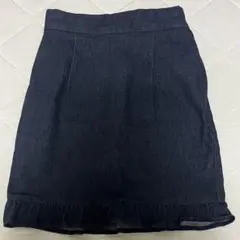 台形 デニム スカート フリル F.i.n.t