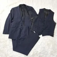バーバリーブラックレーベル 3ピース スーツ 42L XL 本切羽 ストライプのサムネイル