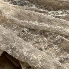 ジャンクジャーナル素材☆紅茶染めチュールレースハギレ②