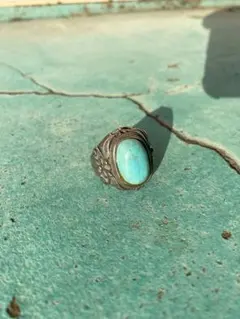 VINTAGE silver BIG Turquoise ring