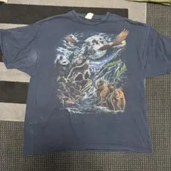 Tシャツ　アニマル　ネイビー　紺　メンズ　レディース　XXL 古着