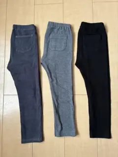 ①UNIQLOユニクロ⭐︎レギンスパンツ10分丈⭐︎100サイズ⭐︎3枚セットのサムネイル