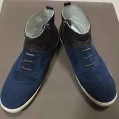 ネイビー/ブラウン ハイカットシューズ
