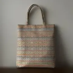 金襴　和装手提げバッグ　名物裂　花唐草　縦長トートバッグ