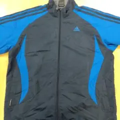 2604-2 adidas ストライプジャケット 黒・青 160cm