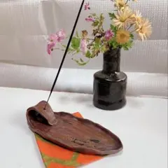 信楽焼 お香立て スタンド 受け皿 ハンドメイド インテリア雑貨【未使用】