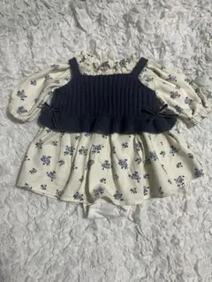 プティマイン petit main 花柄ワンピース ビスチェ付き70 ロンパース