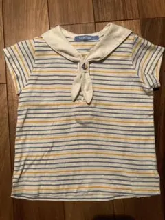 familiar ファミリア　セーラー襟 ストライプ ポロシャツ　90cm