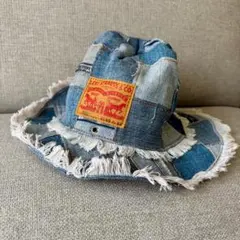 デニム リメイク 襤褸 バケットハット ハンドメイド - メルカリ