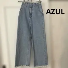 AZUL フリンジ裾 ワイドレッグデニムパンツ XS