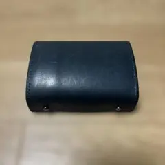 レザー製コンパクト財布 紺色 中古車美品