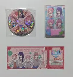 DDLC 東京タワーコラボ　特典缶バッジ　レンチキュラーカード チケット ドキドキ文芸部 東京タワーコラボ DDLC 特典缶バッジ レンチキュラー