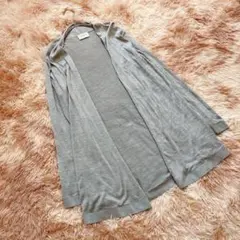 UNITED ARROWS (F) ロングカーディガン シルク混 薄手 グレー