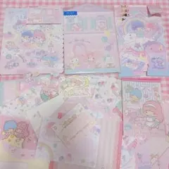 산리오 キキララ♡ リトルツインスターズ ボンボンリボン 紙もの メモ シール