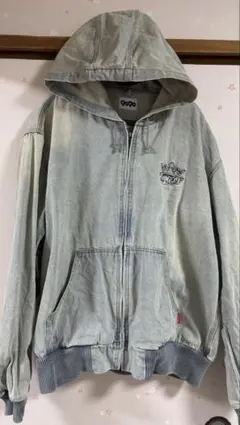 9090 King Logo Vintage Denim Hoodie XL