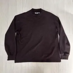 ユニクロU　ブラッシュドモックネックTシャツ　Lサイズ