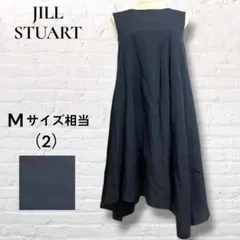 ジルスチュアート アシンメトリー ノースリーブ フレア ワンピース きれいめ M
