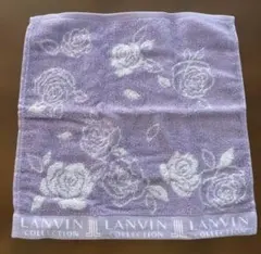 LANVIN COLLECTION タオルハンカチ パープル ローズ柄のサムネイル