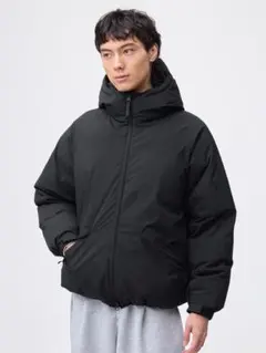 GU ウォームパデッドパーカ ブラック S ジーユー