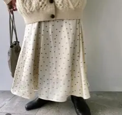ドットスカート アイボリー