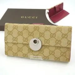 ✨未使用展示品✨　GUCCI 長財布　インターロッキング　キャンバス　バイカラー