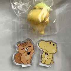 コッペパンわにさん　フィギュア　アクリルブロック　3点セット　ガシャポン