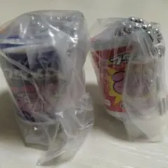 ブタメンカップ型キーホルダー とんこつ味、シーフード味2個セット 新品未使用