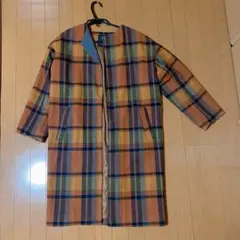 【w closet】 チェック柄 ロングコート 秋冬