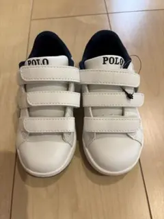 POLO ベルト付きスニーカー ホワイト/ネイビー 新品未使用