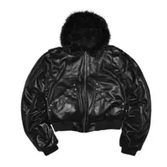 LCE レザー フード付き ジャケット アウター y2k opium