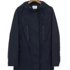 雑誌掲載ストレッチポプリンフ－ド付き黒コ－ト