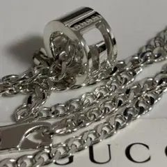 GUCCI 新品未使用品　カットアウトGリングネックレス　喜平チェーン　極美品