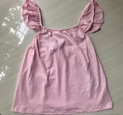 美品 ZARA KIDS フリル袖 トップス 130 134 ピンク チュニックのサムネイル