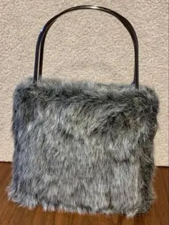 パーティバック　グレー系ファー