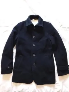 Muji無印良品　黒ブラックWOOLコートS