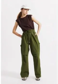 尼龍工裝褲　卡其色