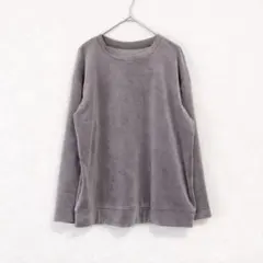 【美品】UNIQLO／ベロア調トップス／グレージュ／L