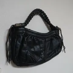 SAZABY ブラックレザーハンドバッグ