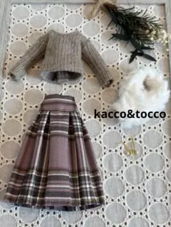 No.4063ハンドメイド22cmドール服 3点セット（ピアス付き）